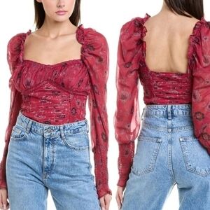 NWOT Free People Brunch Date Bodysuit Size XS